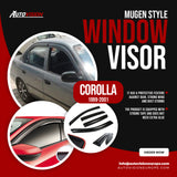 AutoVision Window Visor for Toyota Corolla 1999-2001 Window Wind Deflector Rain Guard Visor Awnings Accessories