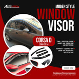 AutoVision Window Visor for Opel Vauxhall Corsa D 2006 2014 Window Wind Deflector Rain Guard Visor Awnings Accessories