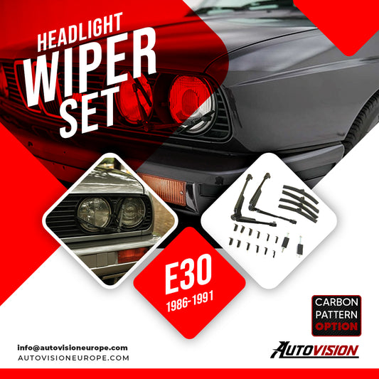 AutoVision Headlight Wiper Set E30 1986 - 1991 M3 325 320 318i Replica 61 63 1 356 734