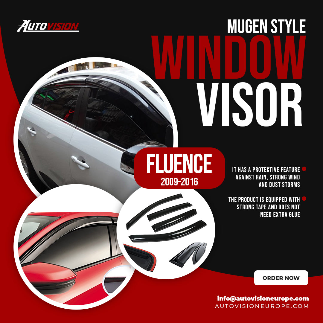 AutoVision Window Visor for Renault Fluence 2009-2016 Window Wind Deflector Rain Guard Visor Awnings Accessories