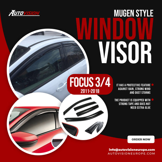 AutoVision Window Visor for Ford Focus 3 - 4 SD HB 2011-2018 Window Wind Deflector Rain Guard Visor Awnings Accessories