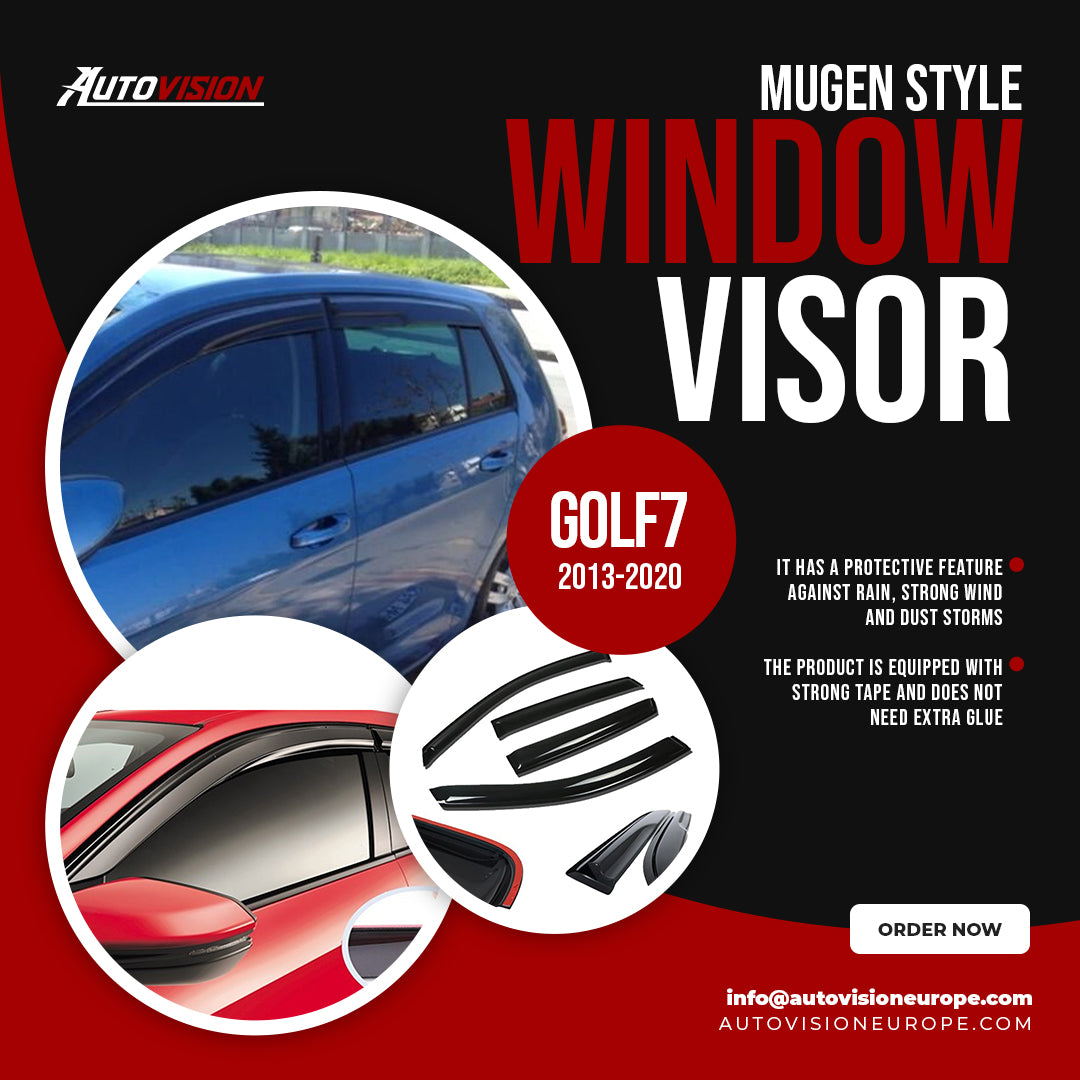 AutoVision Pare-brise pour VW Golf 7 2013-2020 Déflecteur de vent de fenêtre Pare-pluie Pare-soleil Accessoires de pare-soleil