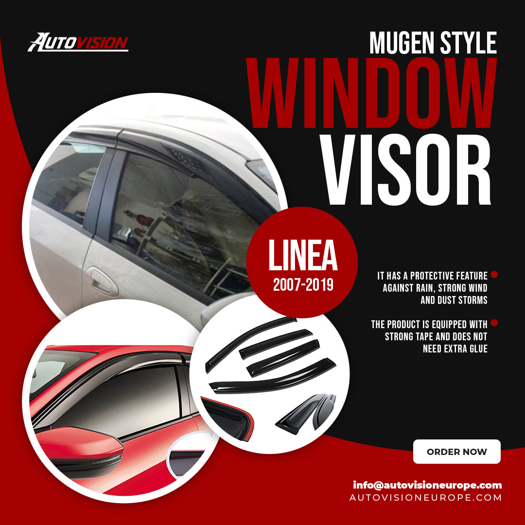 AutoVision Window Visor for Fiat Linea 2007-2019 Window Wind Deflector Rain Guard Visor Awnings Accessories
