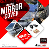 Mirror Cover For Renault Megane 2 2002 - 2009 Accessory Bright Black BAT MODEL