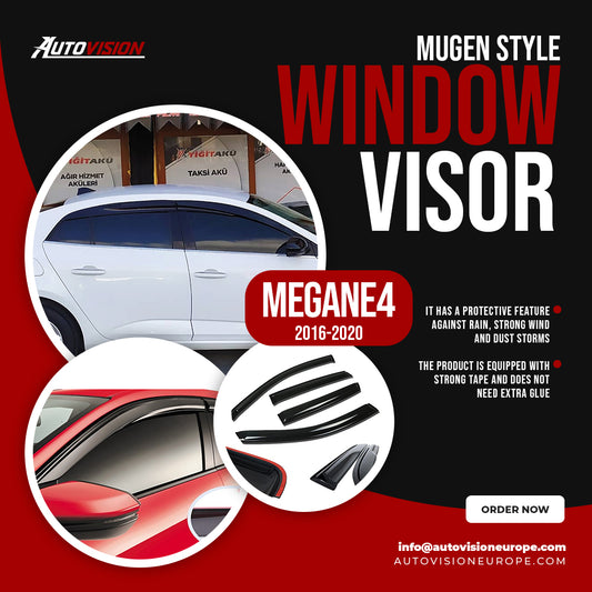 AutoVision Window Visor for Renault Megane 4 2016-2020 HB/SD Window Wind Deflector Rain Guard Visor Awnings Accessories