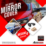 Mirror Cover For Renault Megane 4 2016 - 2019 Accessory Bright Black BAT MODEL