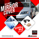 Mirror Cover For Skoda Octavia MK3 2013-2020 Accessory Bright Black BAT MODEL