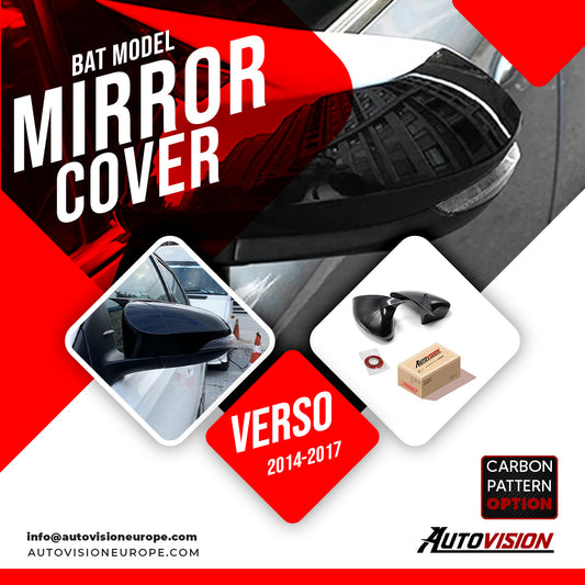 Mirror Cover For Toyota Verso 2014-2017 Accessory Bright Black BAT MODEL